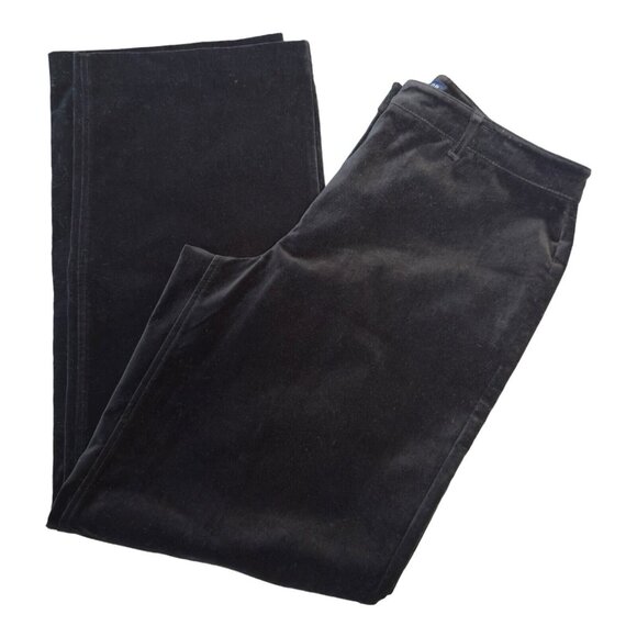 NEW Vintage Ann Taylor Black Velvet Straight Leg Pant Career Velour High Rise 10 - Picture 3 of 14